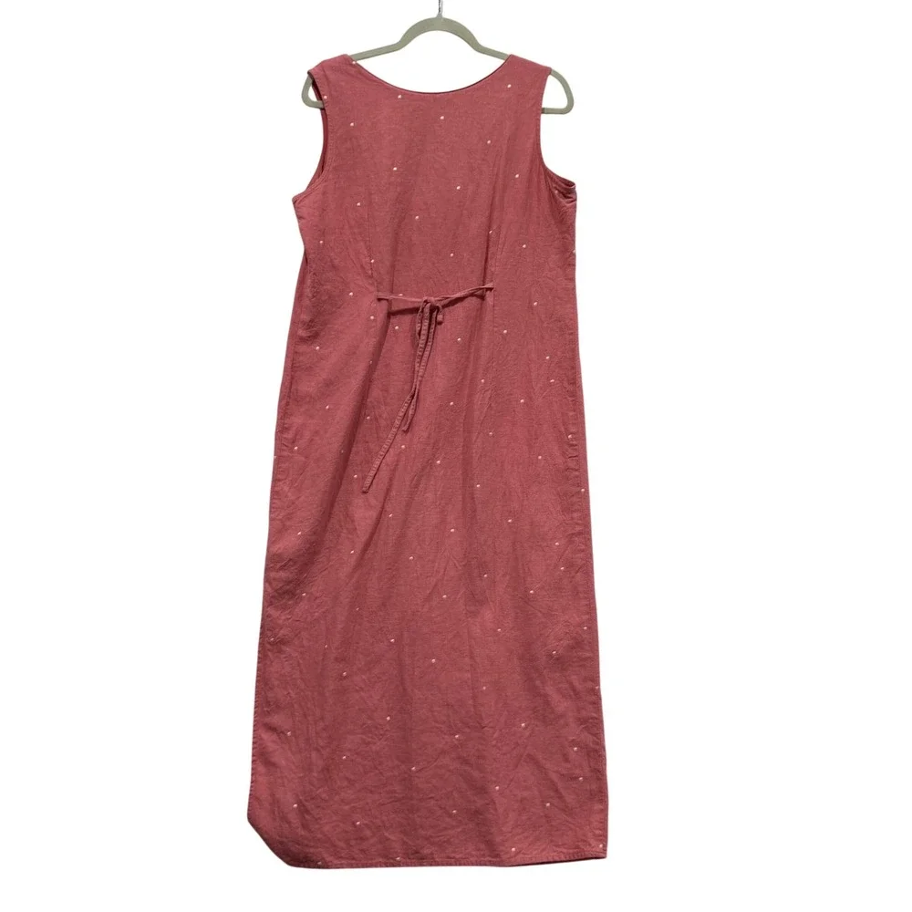 Lagenlook Y2K Norton McNaughton Cottagecore Pink Linen Blend Shift Dress LL